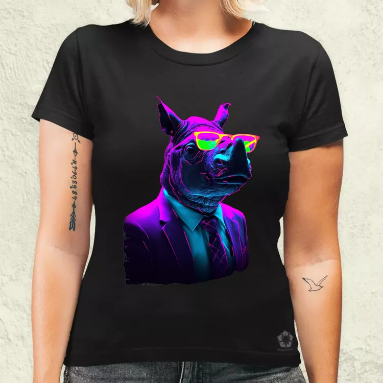 Neon gengszter orrszarvú v1 női póló