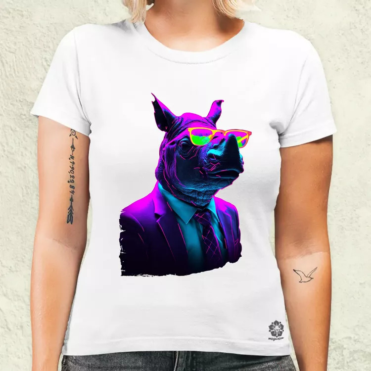 Neon gengszter orrszarvú v1 női póló