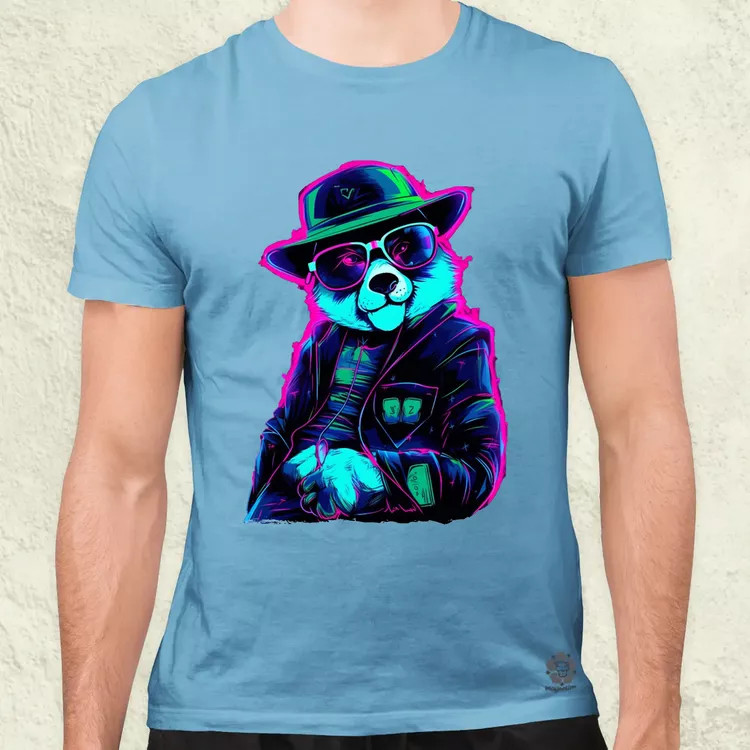 Neon gengszter panda v1 férfi póló