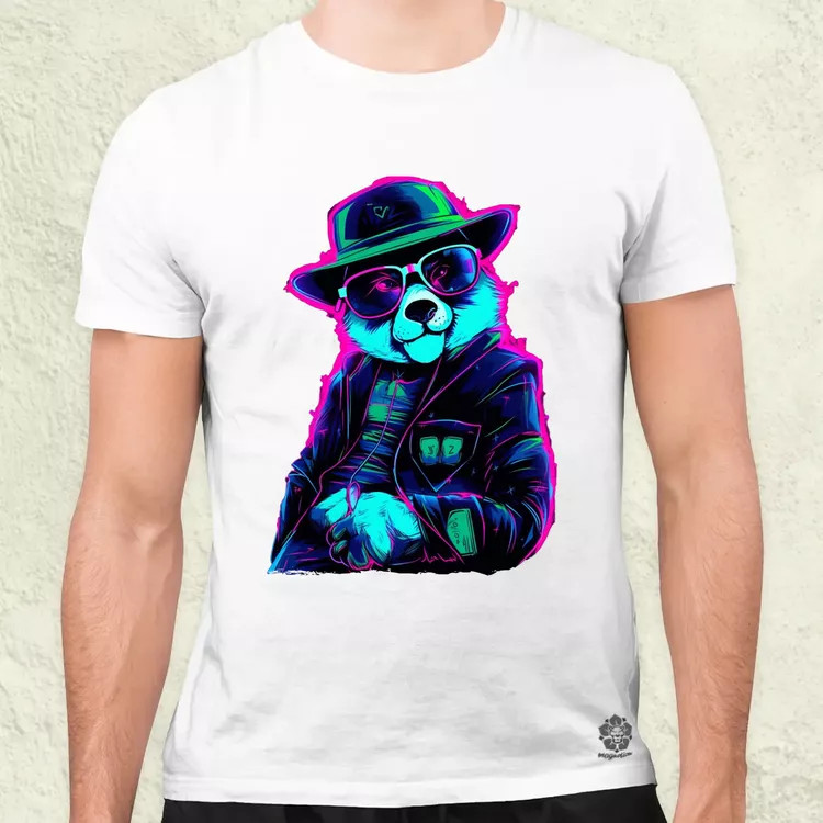 Neon gengszter panda v1 férfi póló