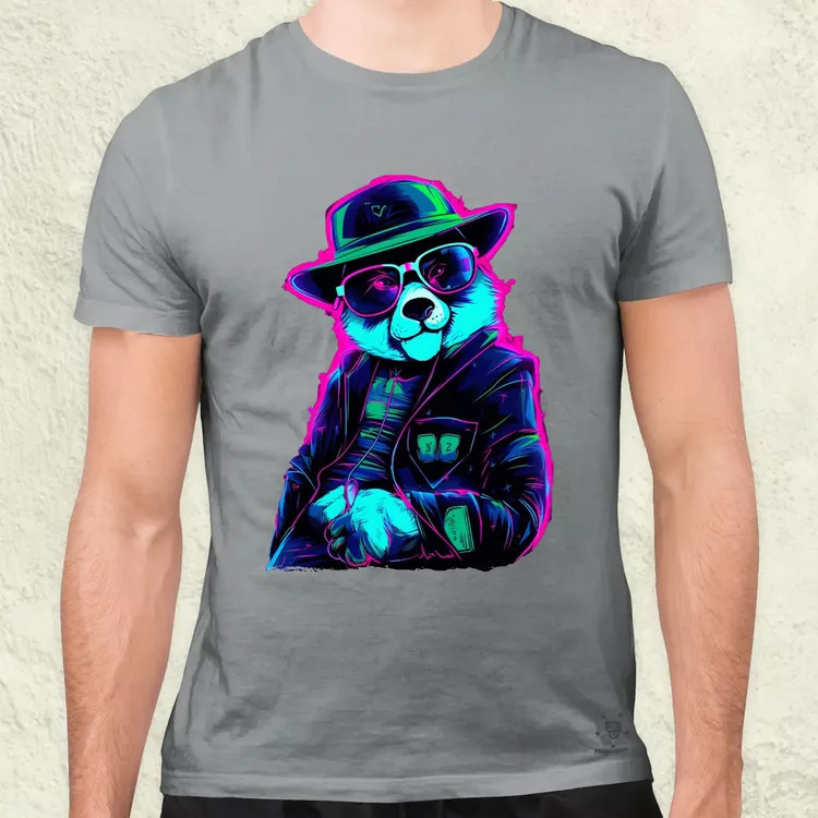 Neon gengszter panda v1 férfi póló