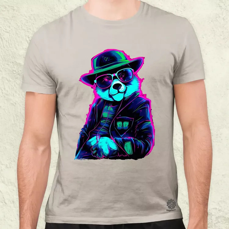 Neon gengszter panda v1 férfi póló