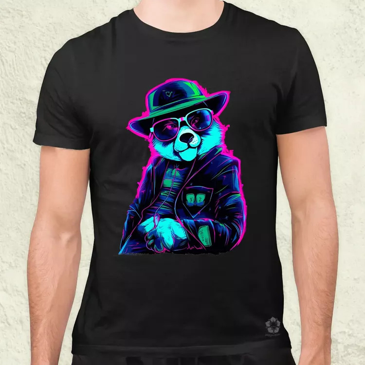 Neon gengszter panda v1 férfi póló
