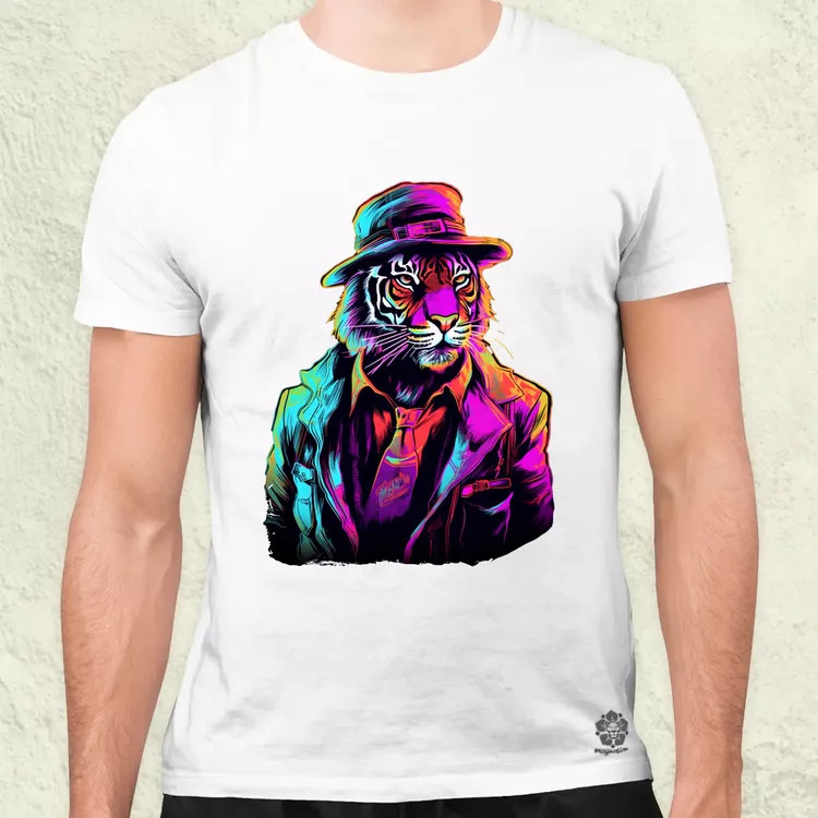 Neon gengszter tigris v1 férfi póló