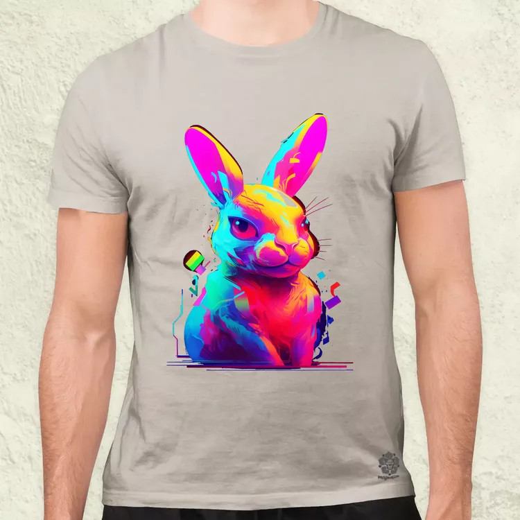 Neon nyuszi v2 férfi póló