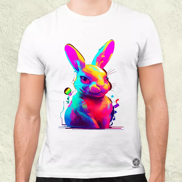 Neon nyuszi v2 férfi póló