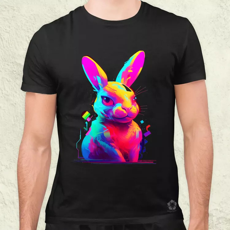 Neon nyuszi v2 férfi póló