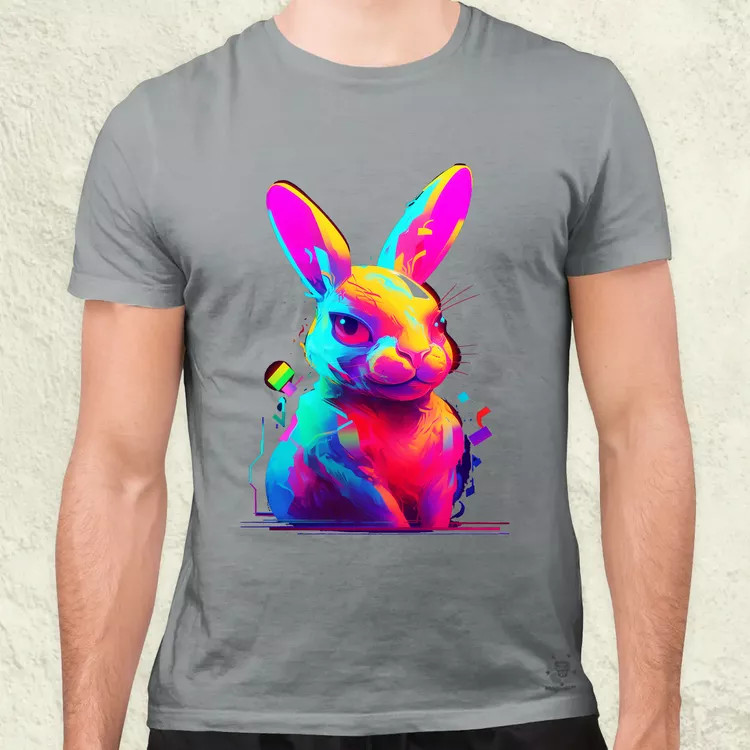 Neon nyuszi v2 férfi póló