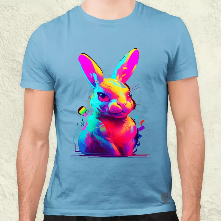 Neon nyuszi v2 férfi póló