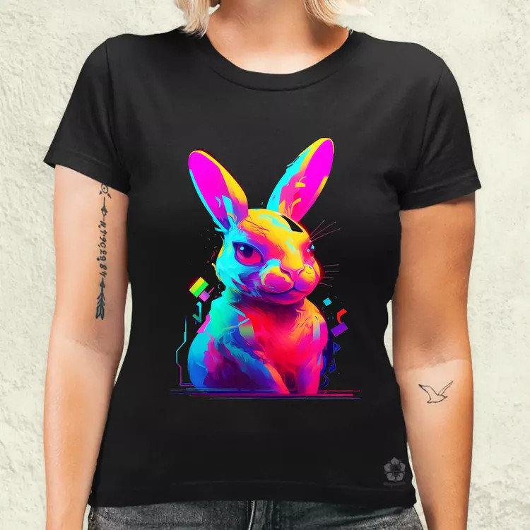 Neon nyuszi v2 női póló