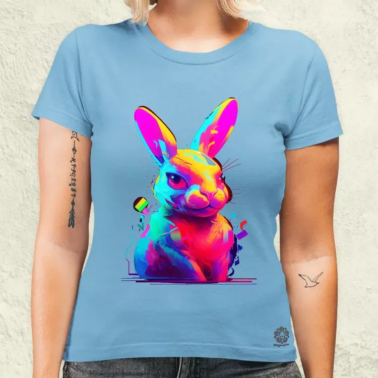 Neon nyuszi v2 női póló