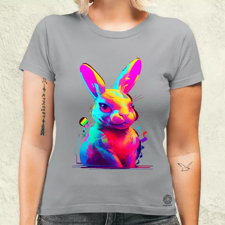 Neon nyuszi v2 női póló
