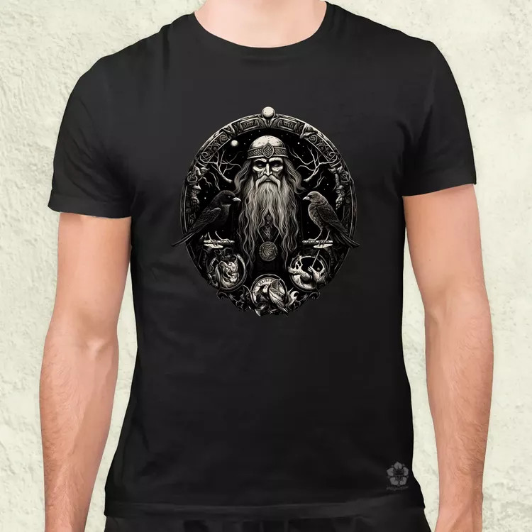 Odin és Hugin Munin amulett v1 férfi póló