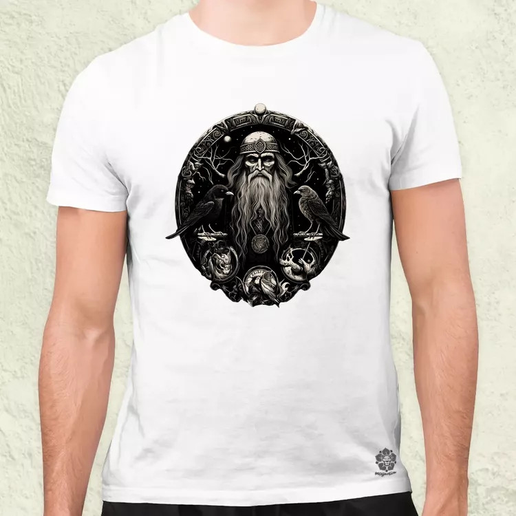 Odin és Hugin Munin amulett v1 férfi póló