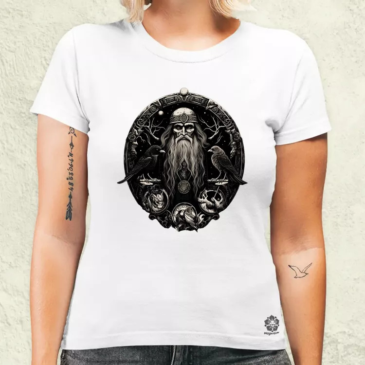 Odin és Hugin Munin amulett v1 női póló