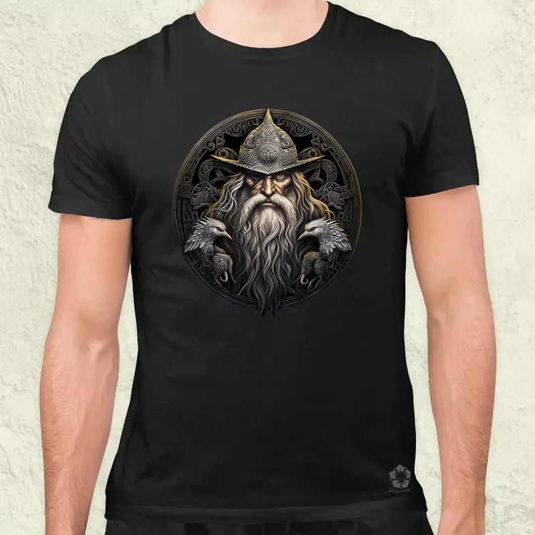 Odin és Hugin Munin amulett v4 férfi póló