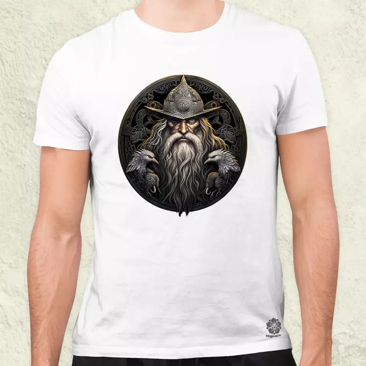 Odin és Hugin Munin amulett v4 férfi póló