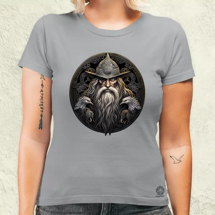 Odin és Hugin Munin amulett v4 női póló