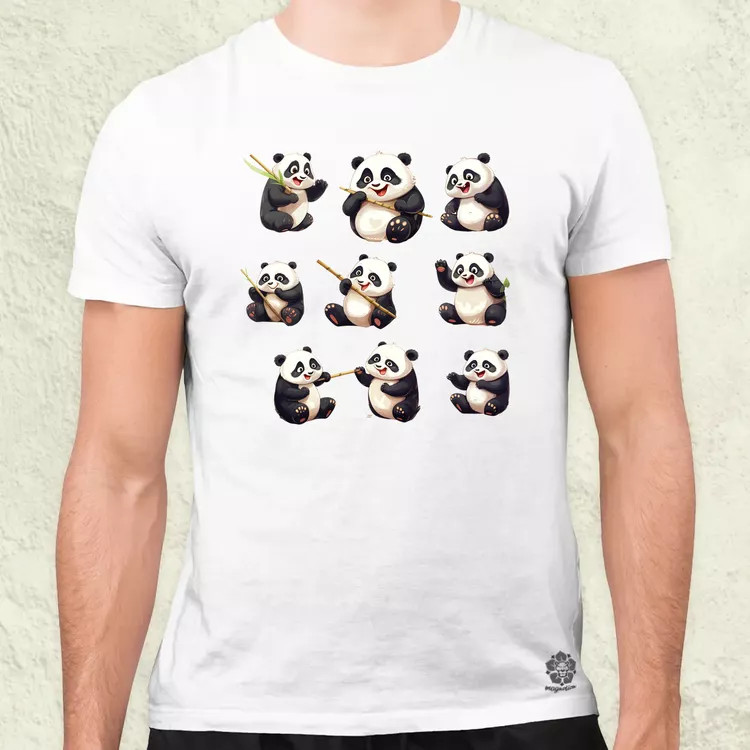 Panda kollázs v1 férfi póló