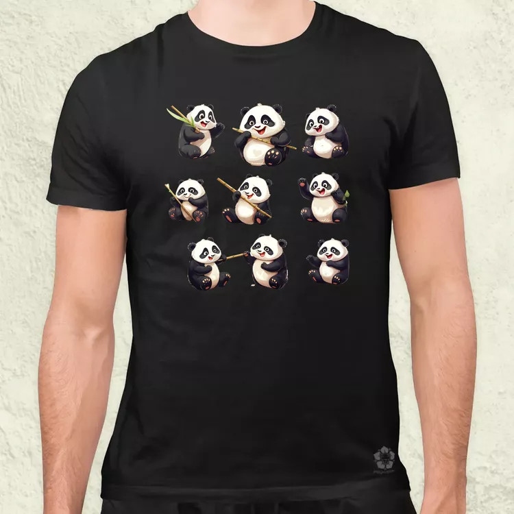 Panda kollázs v1 férfi póló