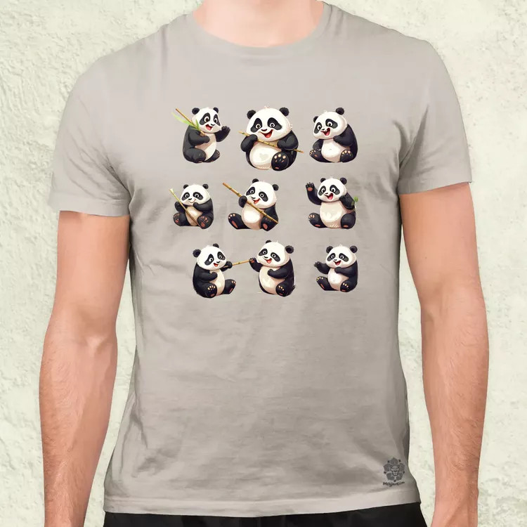 Panda kollázs v1 férfi póló