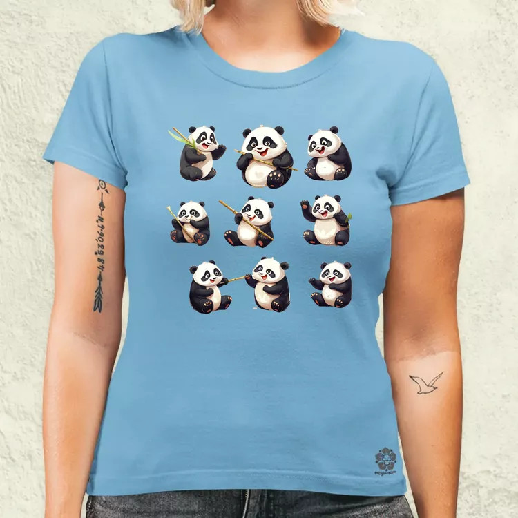 Panda kollázs v1 női póló