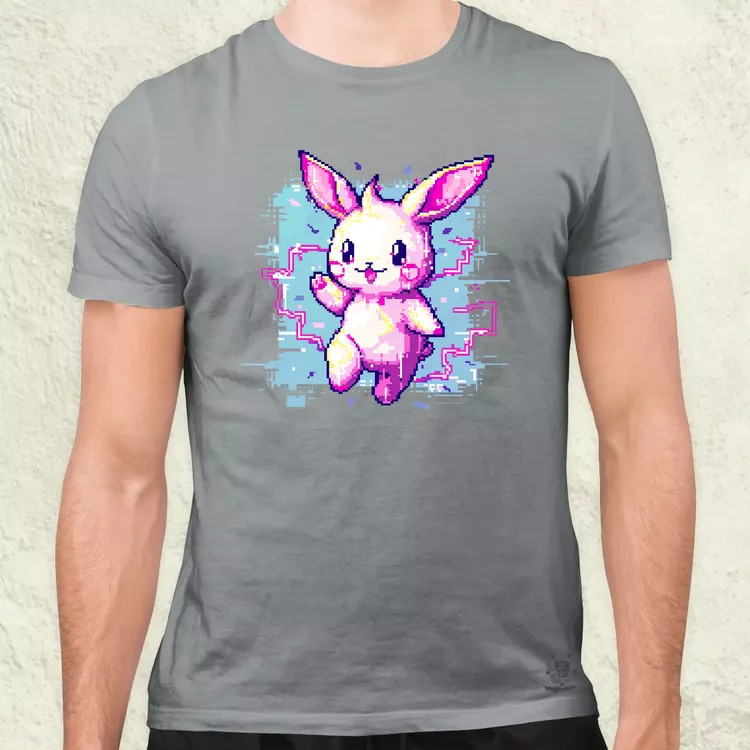 Pixelart kawaii nyuszi v1 férfi póló