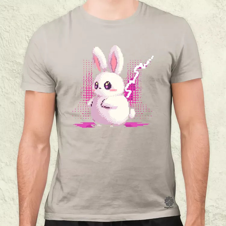 Pixelart kawaii nyuszi v2 férfi póló