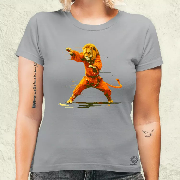 Pixelart kung fu oroszlán v1 női póló