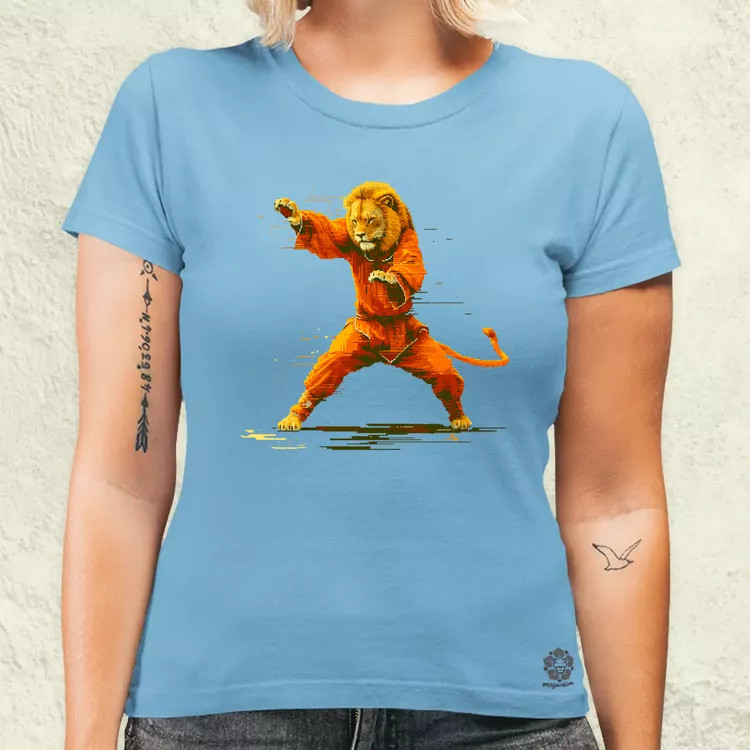 Pixelart kung fu oroszlán v1 női póló