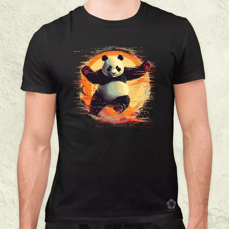 Pixelart kung fu panda v1 férfi póló