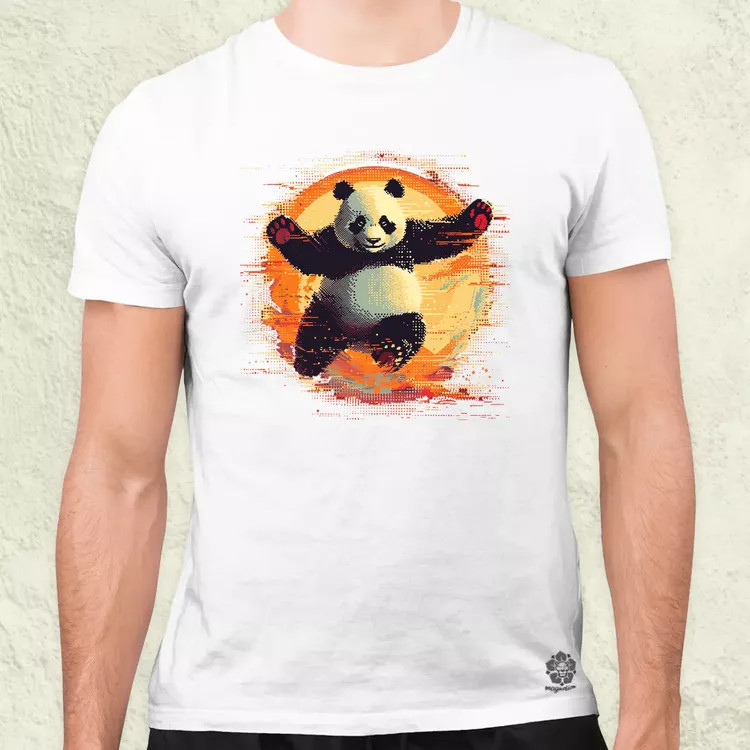 Pixelart kung fu panda v1 férfi póló