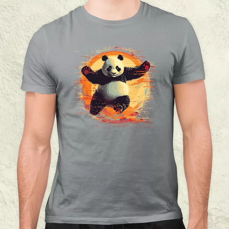 Pixelart kung fu panda v1 férfi póló