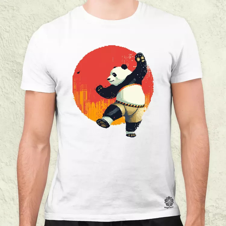 Pixelart kung fu panda v3 férfi póló