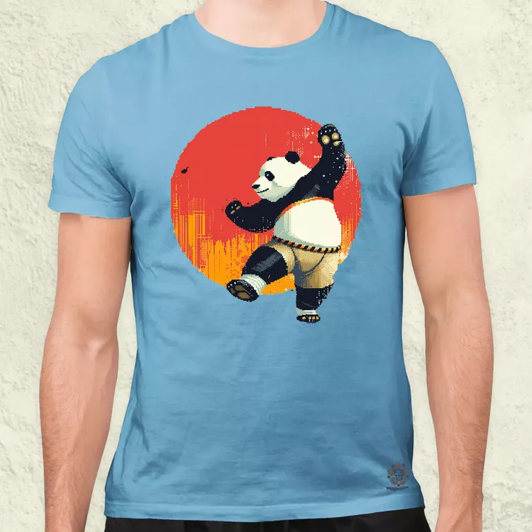 Pixelart kung fu panda v3 férfi póló