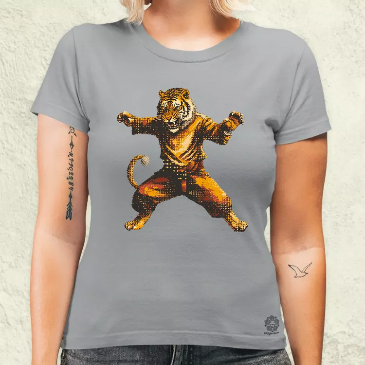 Pixelart kung fu tigris v1 női póló