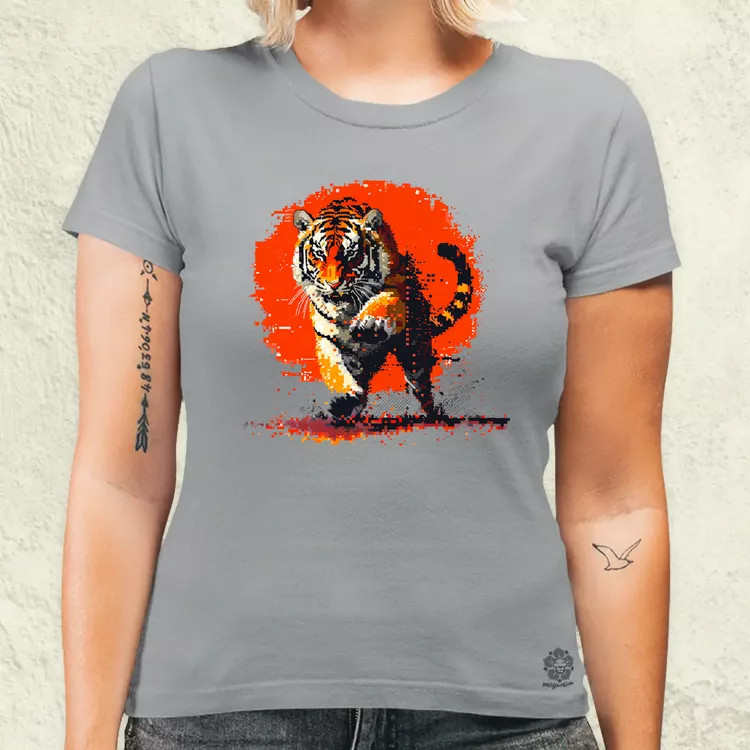 Pixelart kung fu tigris v2 női póló