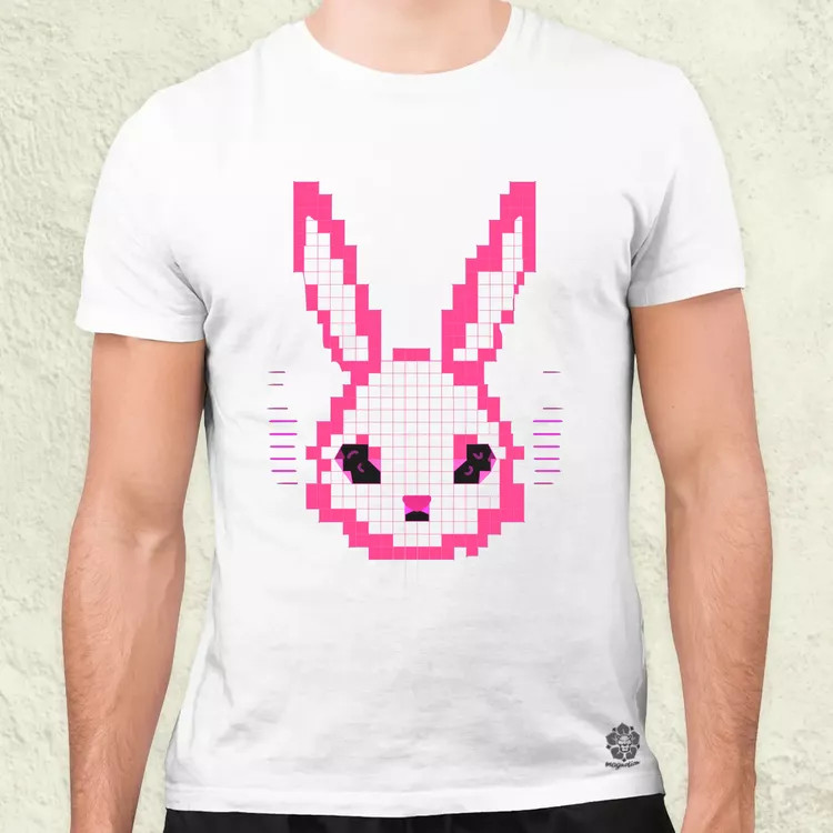 Pixelart nyuszi v3 férfi póló