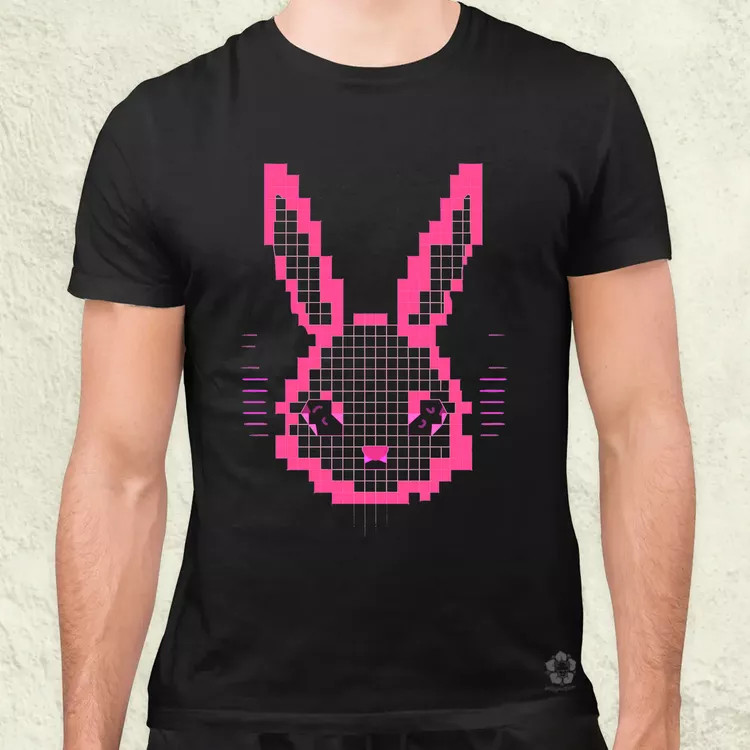 Pixelart nyuszi v3 férfi póló