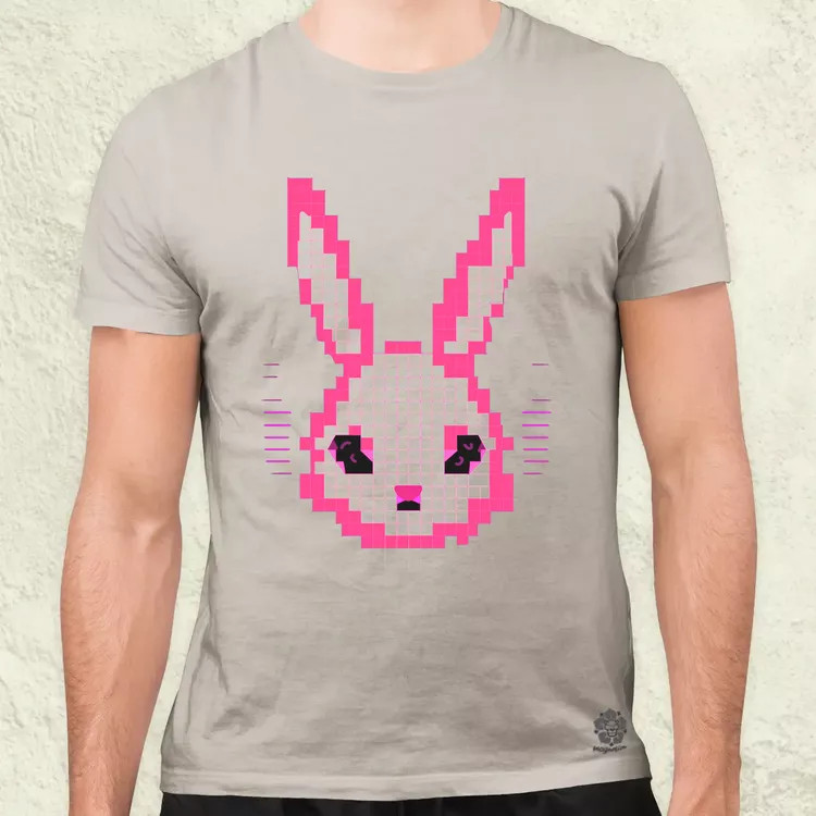 Pixelart nyuszi v3 férfi póló