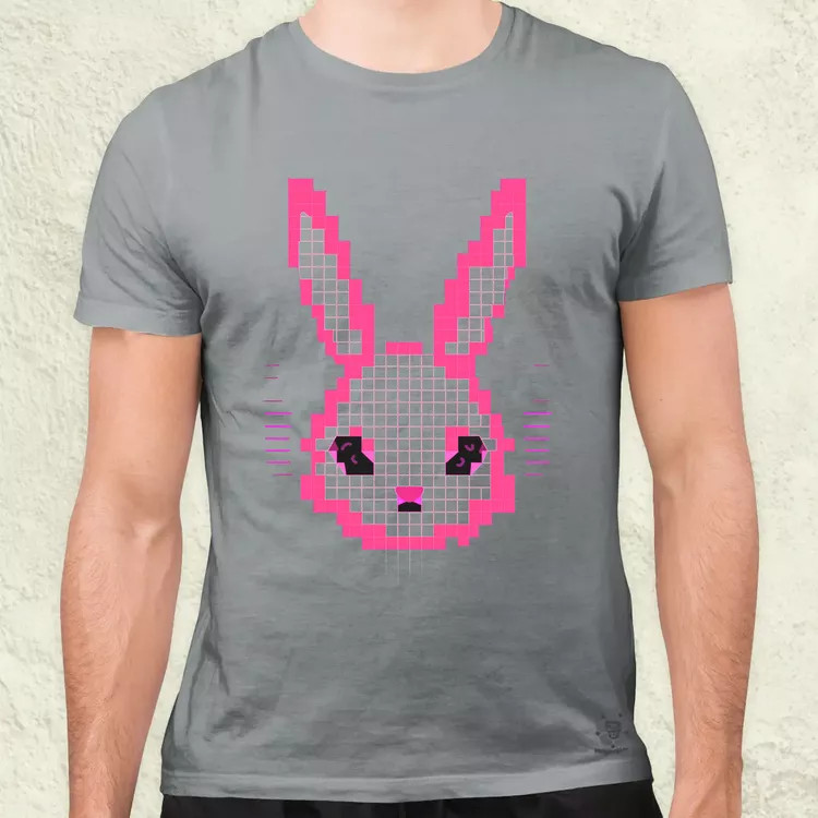 Pixelart nyuszi v3 férfi póló