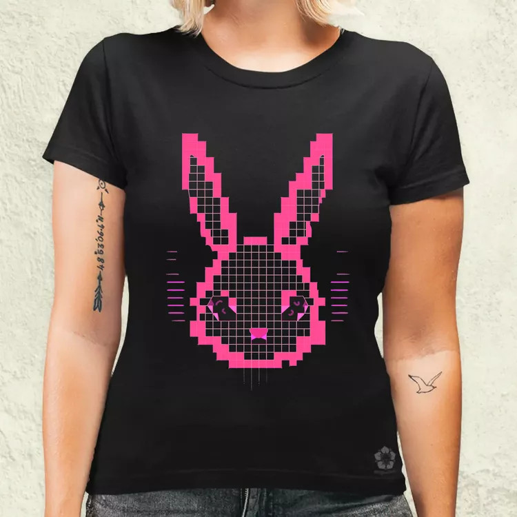 Pixelart nyuszi v3 női póló