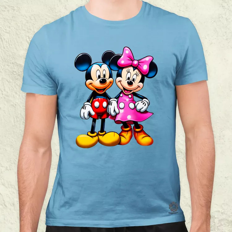 Pop art Mickey és Minnie v1 férfi póló