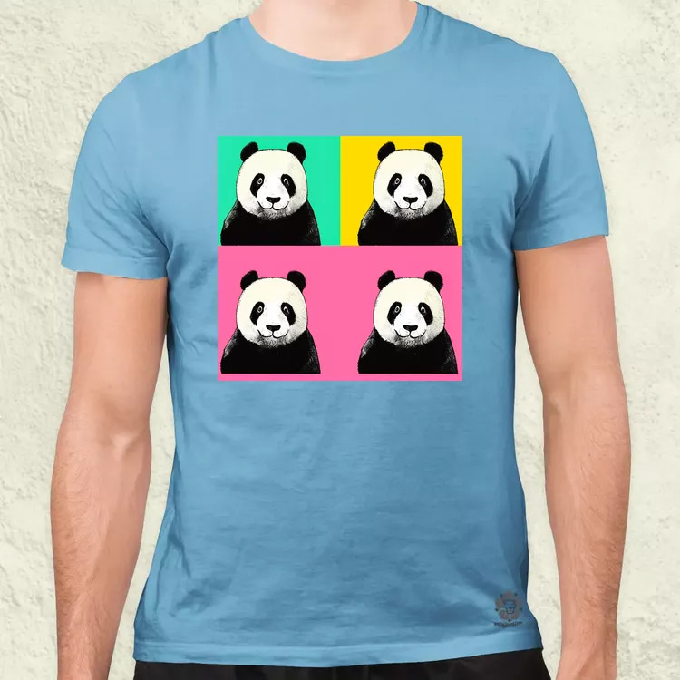 Pop art pandák v1 férfi póló
