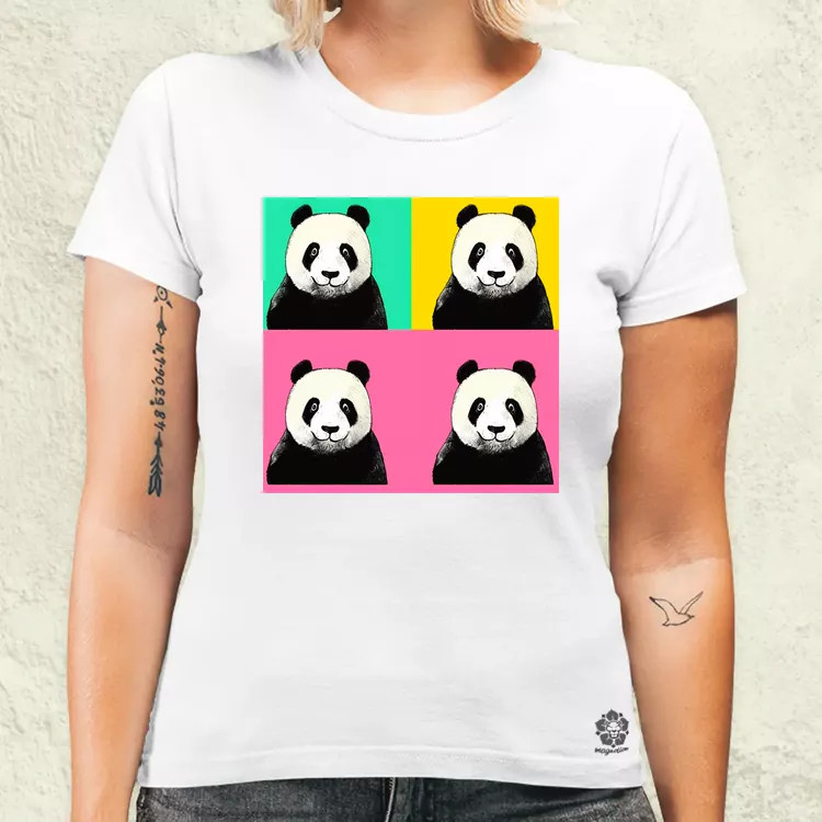 Pop art pandák v1 női póló
