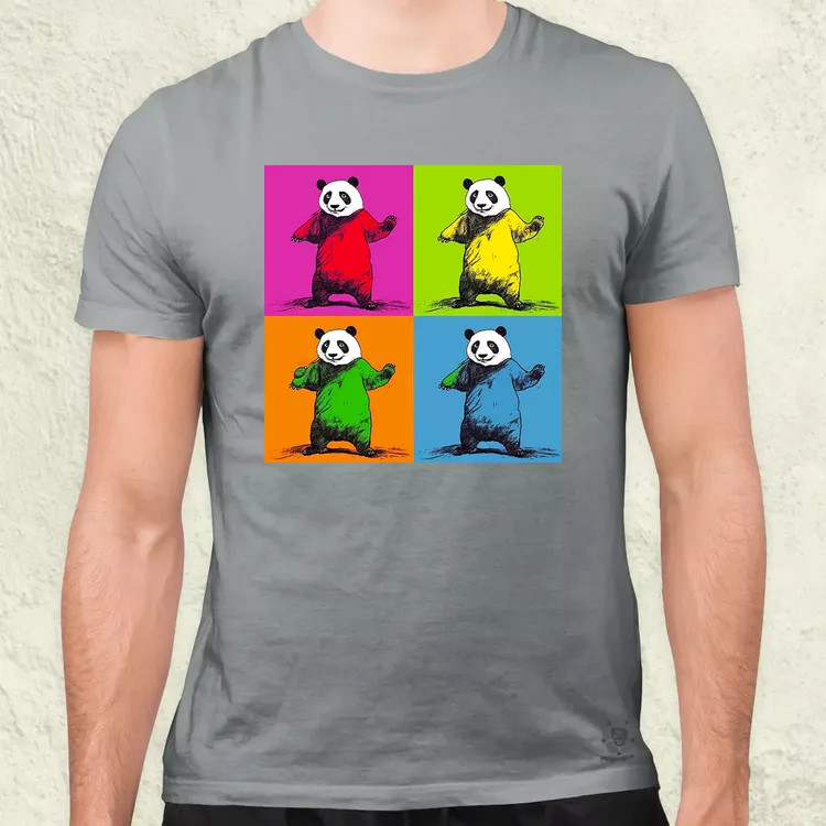 Pop art pandák v2 férfi póló