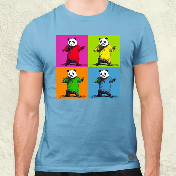 Pop art pandák v2 férfi póló