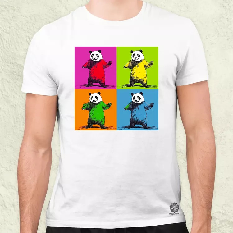 Pop art pandák v2 férfi póló