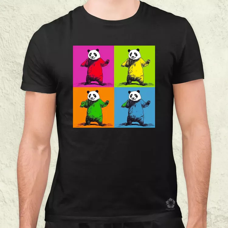 Pop art pandák v2 férfi póló