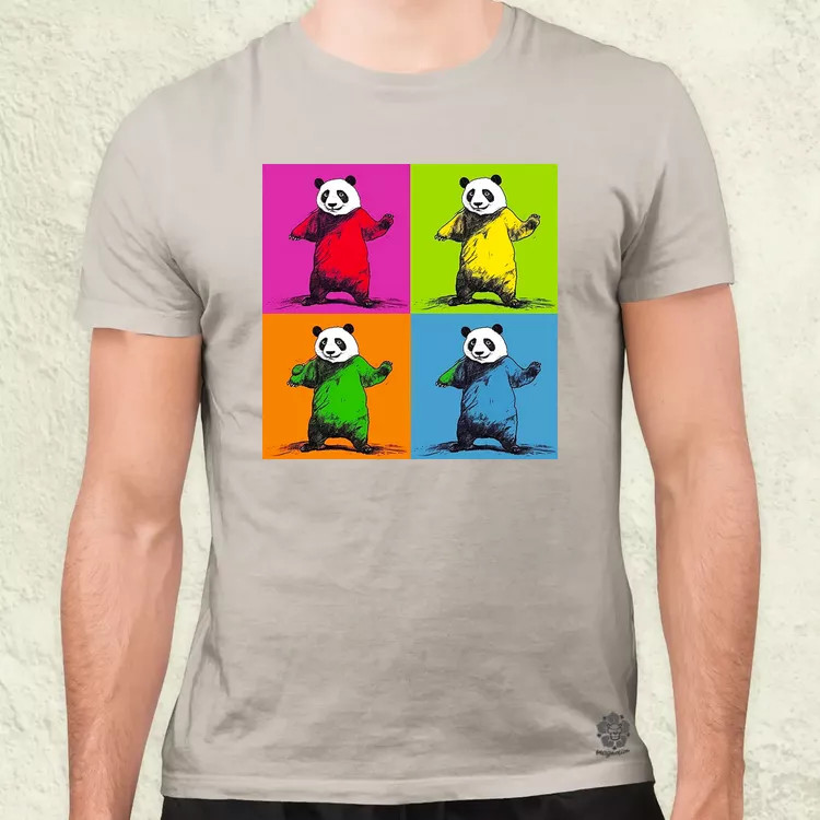 Pop art pandák v2 férfi póló